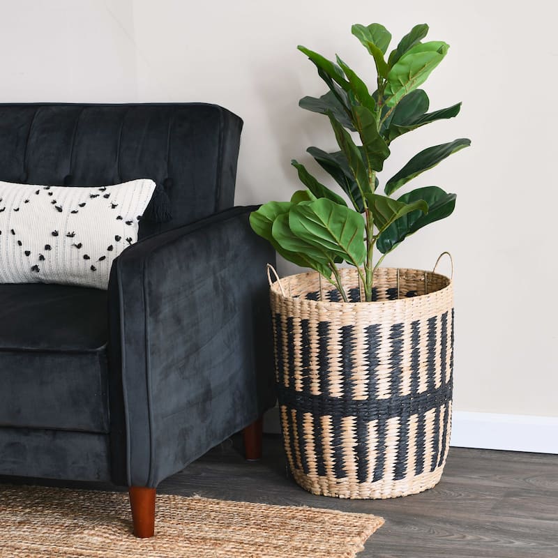 Cattail and Paper Pillar Basket
