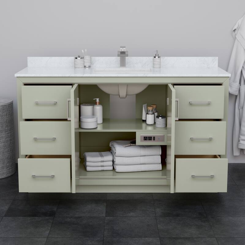 Icon Single Vanity Set, Cultured Marble Top, No Mirror