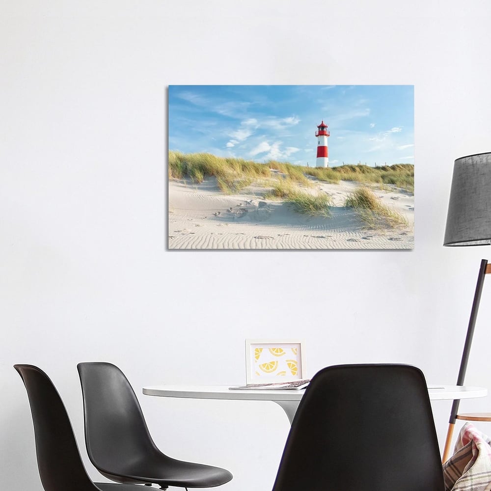 iCanvas "Lighthouse On The Dune Beach, North Sea Coast, Sylt, Schleswig Holstein, Germany" by Jan Becke Canvas Print