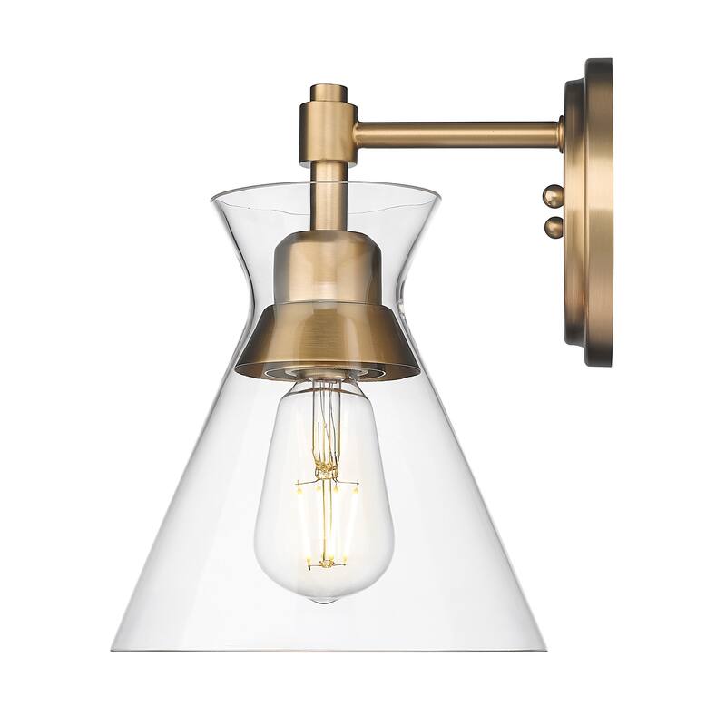 Golden Lighting 0511-1W CLR Malta 10" Tall Bathroom Sconce with a