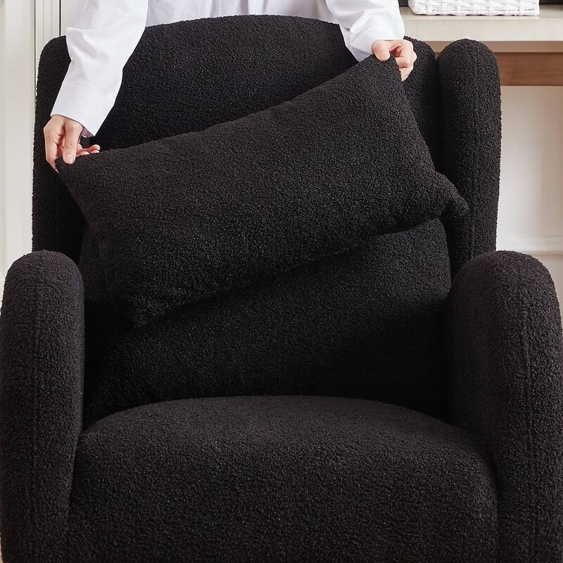 27.2" Modern Upholstered Rocking Chair with Two Side Pocket for Living Room