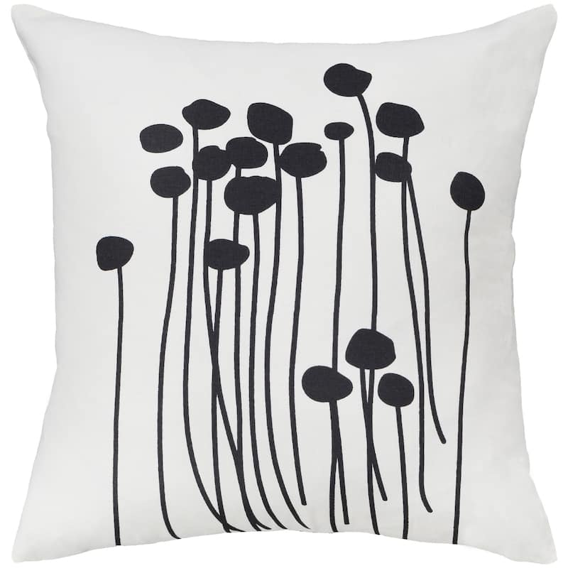 Decorative White Carlie Floral 22-inch Poly Fill Throw Pillow