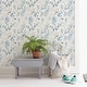 Chesapeake Imperial Garden Blue Botanical Wallpaper - 20.5in x 396in x ...