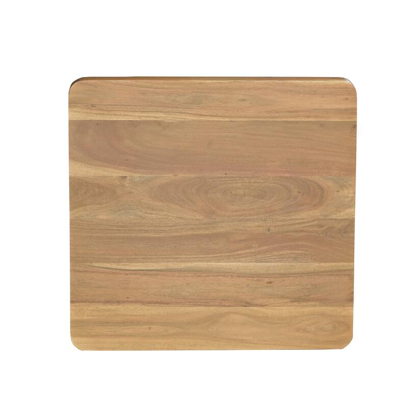 Wilton Handmade Lattice Base Wood Side Table, 22"W x 22"D x 24"H, Light Brown Finish by Sevita - 22"W x 22"D x 24"H