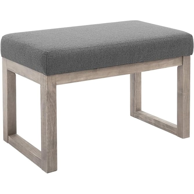 CangLong Upholstered Bench Ottoman, Grey