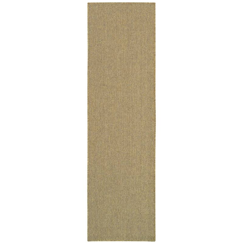 Style Haven Veranda Solid Tan Indoor-Outdoor Area Rug - 2'3" x 7'6" Runner - Light Brown