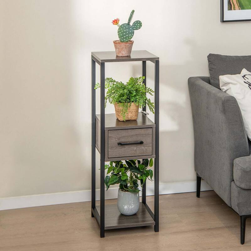 Costway 1/2 Pack 3 Tier Tall Metal Plant Stand Indoor Plant Table with