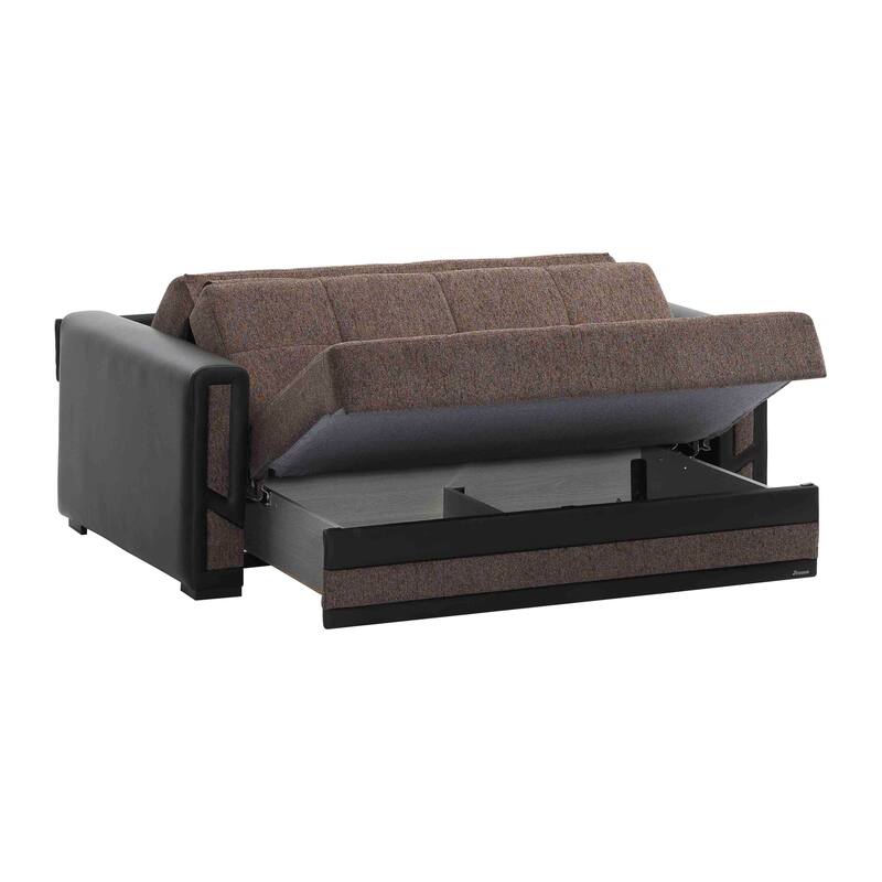 Collection Upholstered Convertible Loveseat With Storage - Brown