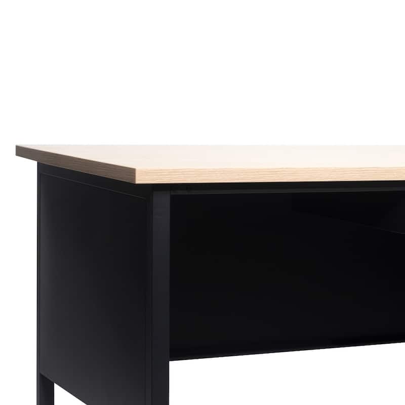 Commercial Right Side Single Pedestal Desk with 3 Locking Drawers