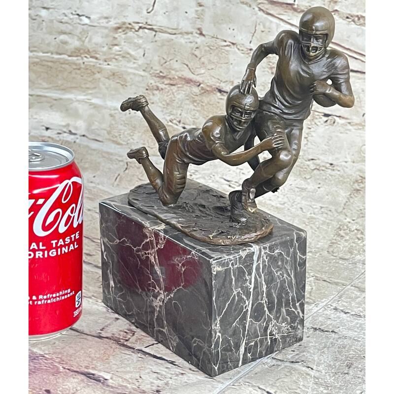 American Football Nfl Afl Athlete Bronze Sculpture Statue Trophy On Marble Base