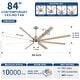 preview thumbnail 60 of 83, YUHAO 84 In. Indoor/Outdoor Modern Industrial Large Windmill Aluminum Blade Ceiling Fans With Lights, Quiet DC Motor and Remote