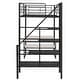 preview thumbnail 12 of 12, Twin Metal Loft Bed with Bench and Storage Staircase, Full Guardrails, Black