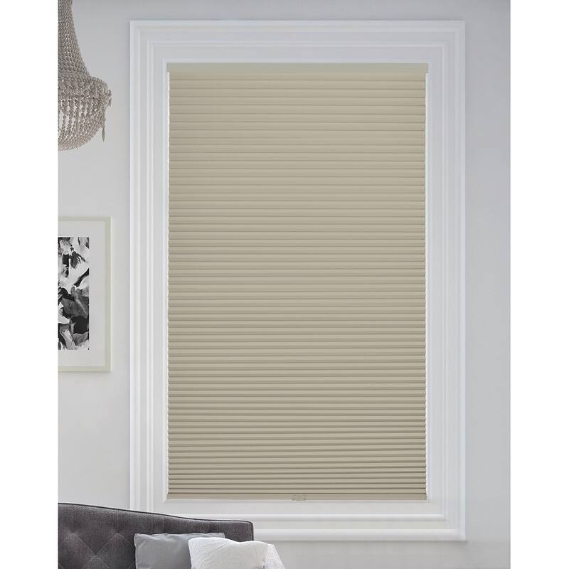 BlindsAvenue Cordless Blackout Cellular Honeycomb Shade, 9/16" Single Cell, Misty Gray