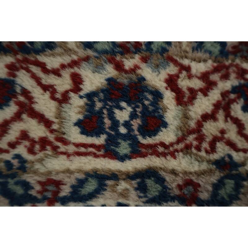 Hand Knotted Oriental 100% Wool Carpet Traditional Floral Red Sarouk Runner Rug - 6' 1'' X 2' 1''