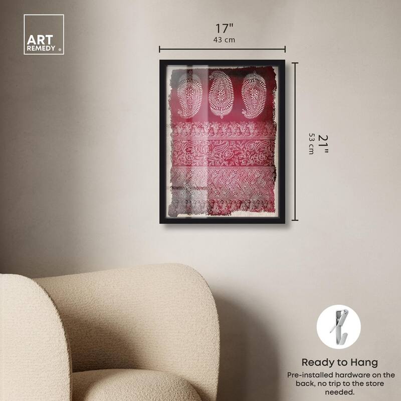 Burgundy Stamps Shadowbox by Art Remedy
