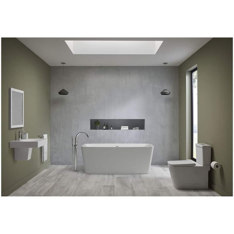 Grohe Eurocube Wall Mount 24" Bathroom Sink with 3 Faucet Holes