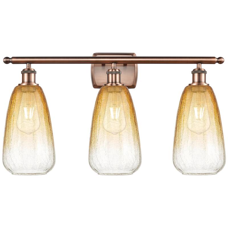 Innovations Lighting 516-3W-14-26 Brookhaven Almond Vanity Brookhaven - Antique Copper / Amber
