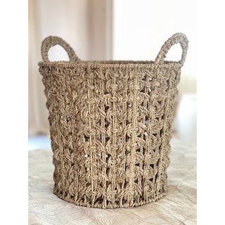 Seagrass Bohemian Storage Baskets with Handles
