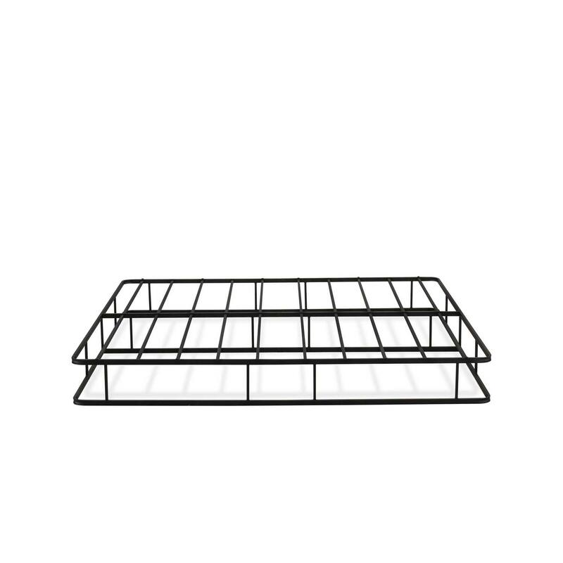 King Bed Frame Metal Platform - Modern Design Headboard Footboard - Black Powder Coated Finish