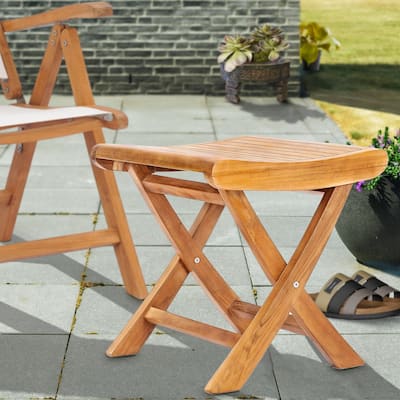 Chic Teak Italy Teak Wood Outdoor Footstool / Side Table, made from A-Grade Teak Wood
