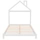 preview thumbnail 53 of 70, Wooden Platform Bed with Wood Slat Support, Modern Solid Wood Kids Bed Frame with House-shaped Headboard, No Box Spring Needed
