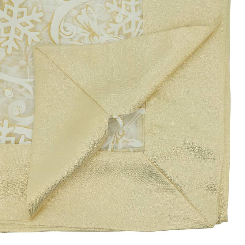Printed Tablecloth With Snowflake and Ribbon Design