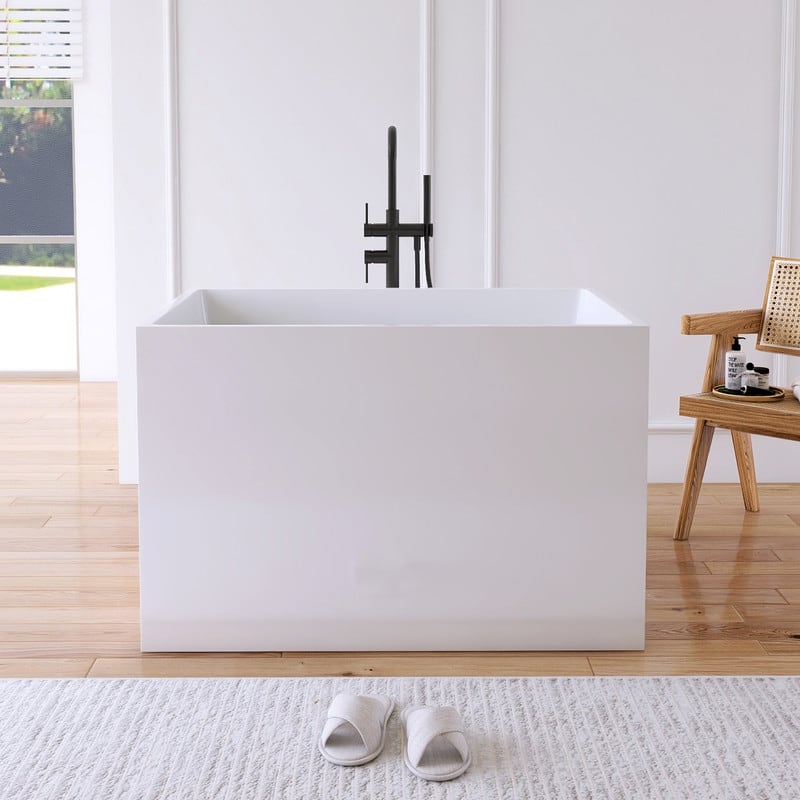 MEDUNJESS 39'' Acrylic Freestanding Bathtub Soaking Tubs