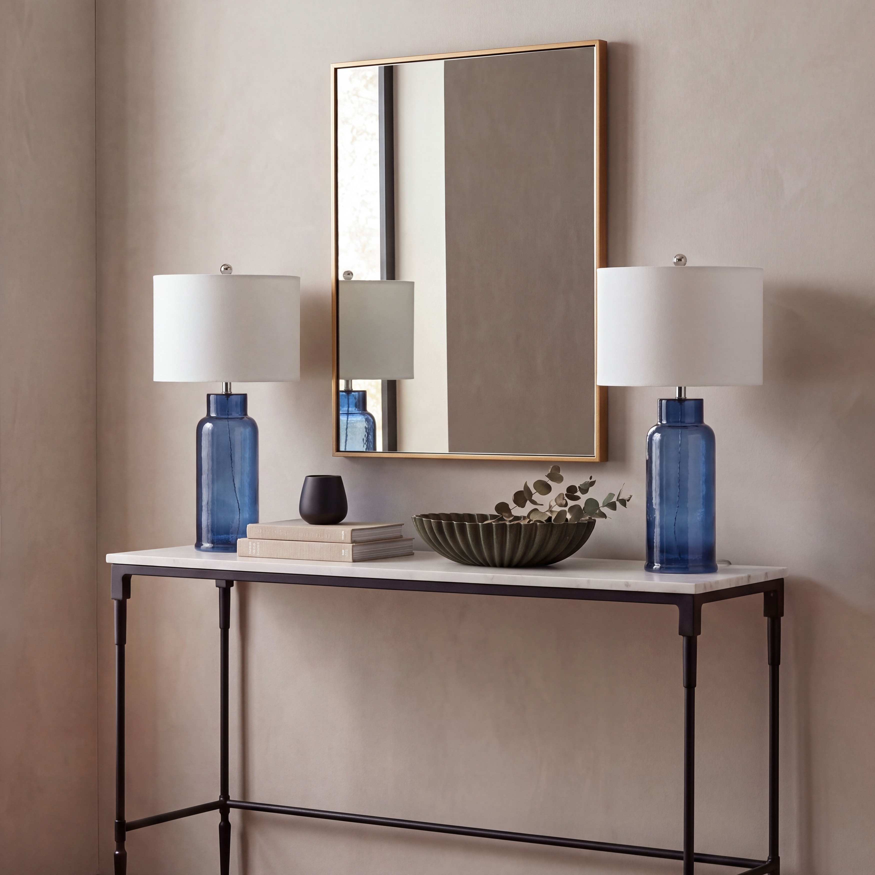 SAFAVIEH Lighting Mayra Modern Glass Table Lamp Set of 2, 29-Inch