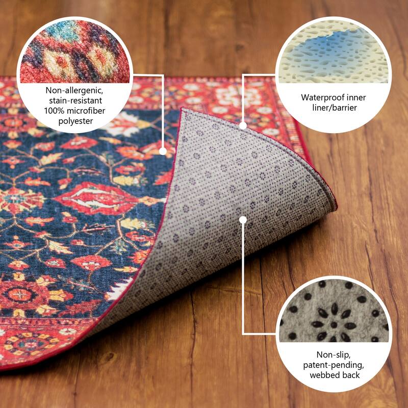 My Magic Carpet Machine Washable Area Rug Solid Cream