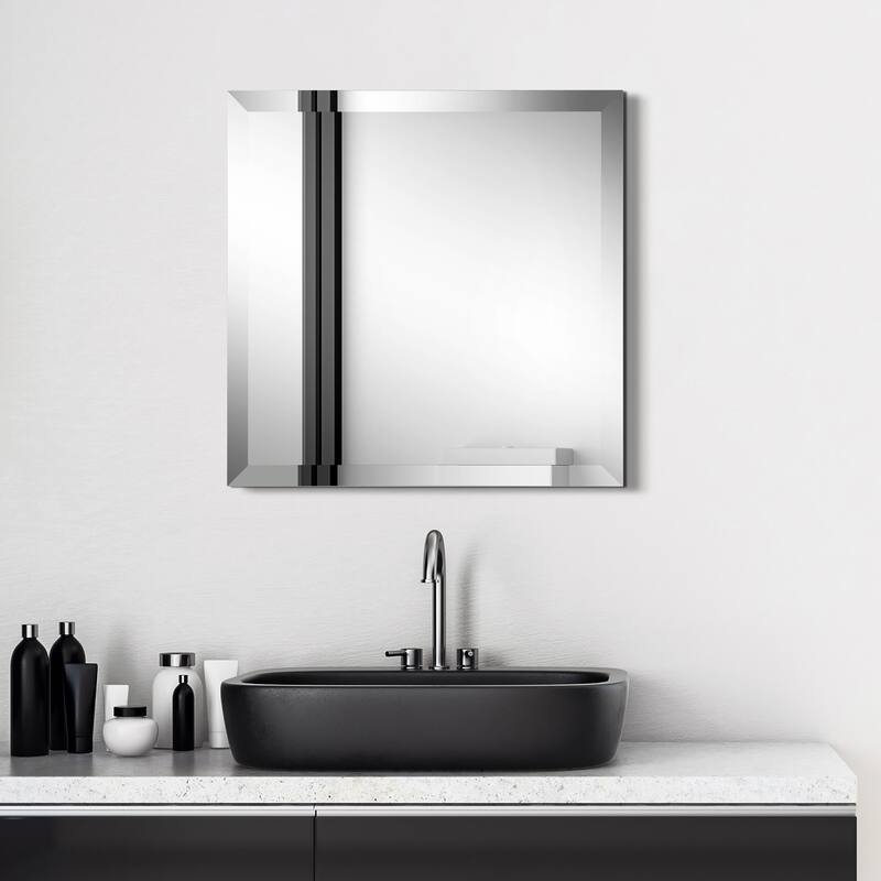 Frameless Beveled Prism Wall Mirror - Clear