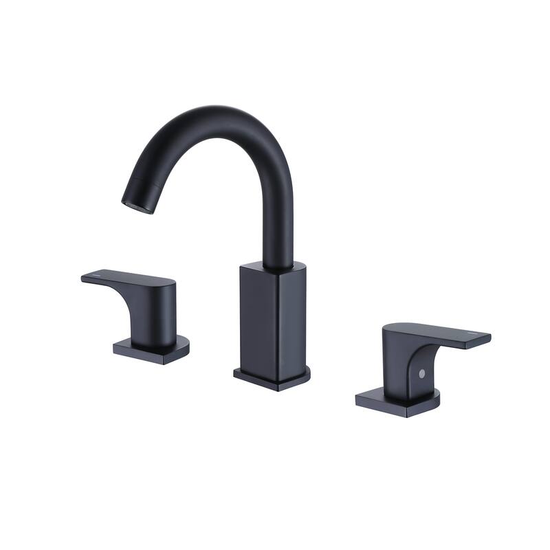 2 Handle Widespread Bathroom Sink Faucet Matte Black