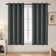 preview thumbnail 13 of 135, Deconovo Grommet Room Darkening Curtains, Set of 4 Panels 52x45 Inch - Dark Grey