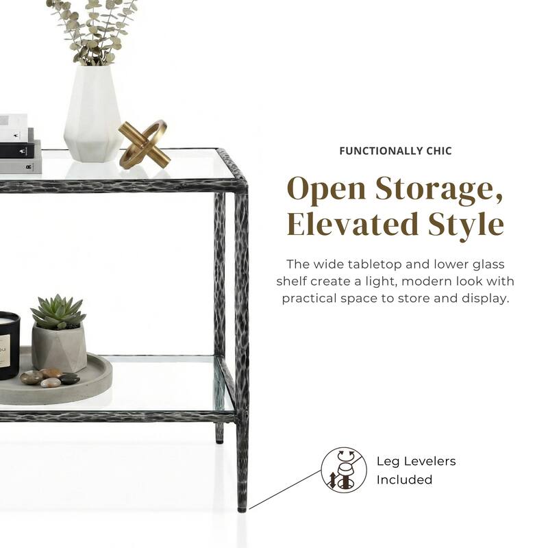 247 Shop At Home Lalia Modern 4-Piece Upholstered Hammered Metal Panel Bedroom Set with 2 Nightstands and Bench