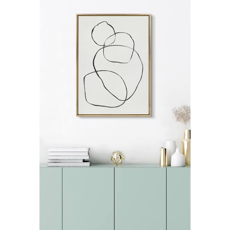 Kate and Laurel Sylvie 869 Going in Circles Frame Canvas by Teju Reval
