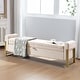 preview thumbnail 2 of 10, 66" Storage Bench for Bedroom End of Bed with Double Lids and Gold Legs