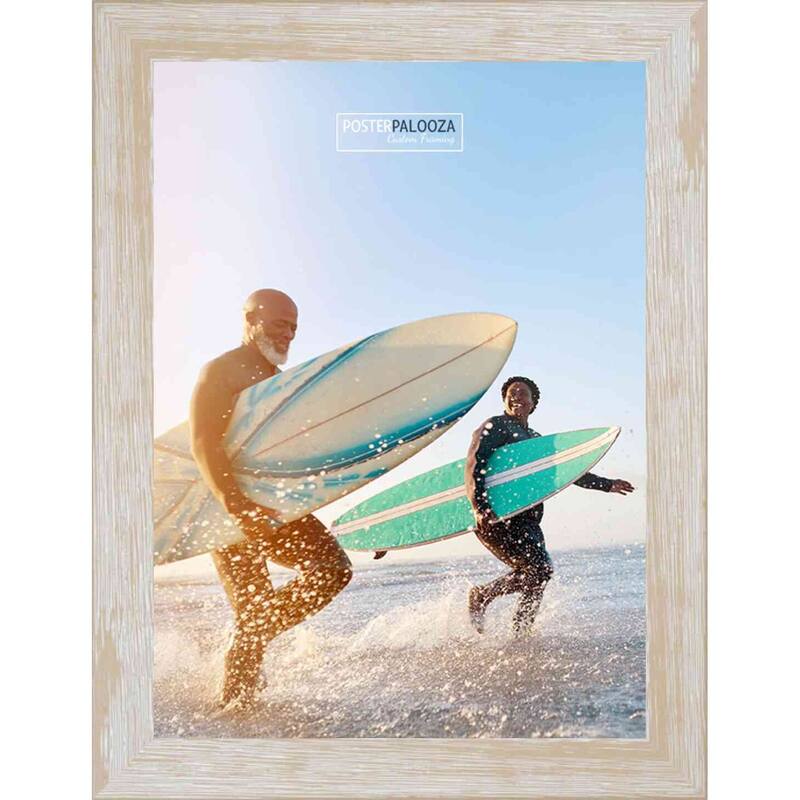 8.5x11 Rustic White Complete Wood Picture or Document Frame with UV