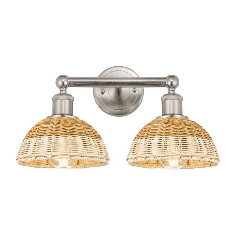 Innovations Lighting Endless Possibilities Edison - Bristol Natural II - 2 Light 17" Bath Vanity Light - Brushed Satin Nickel/Natural