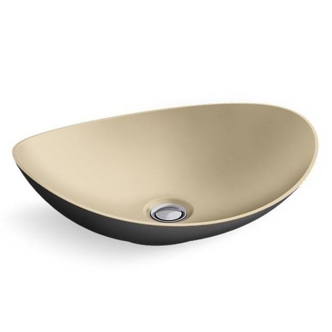 Kallista P74108-BLK Myam Vessel Bathroom Sink with Matte Black - Satin Bronze
