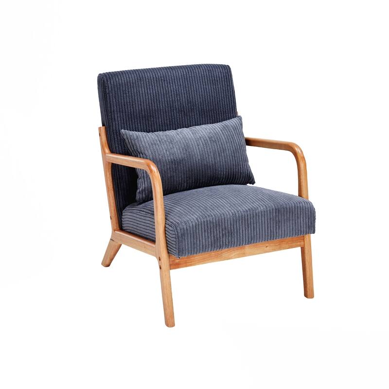 Mid-Century Modern Accent Chair, Arm Chair Living Room Chairs with Pillow