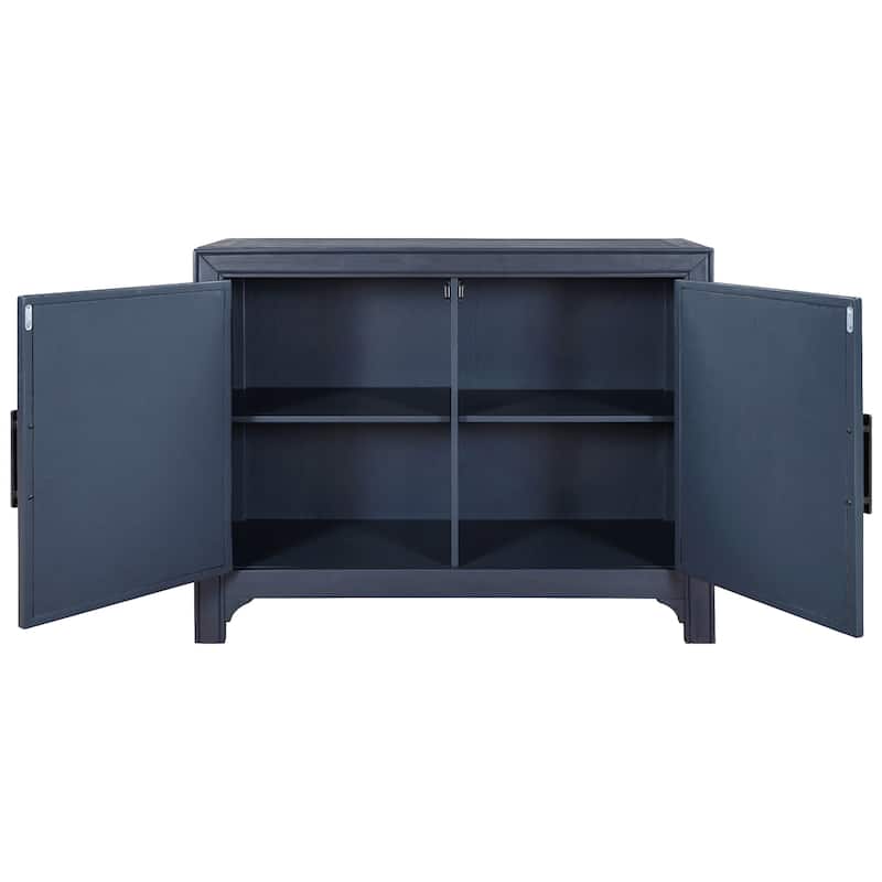 Living Room Wooden Console Table with 2 Shelves