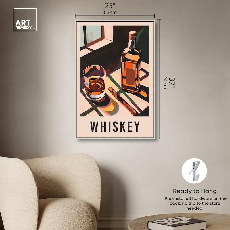 Whiskey Poster Canvas by Art Remedy