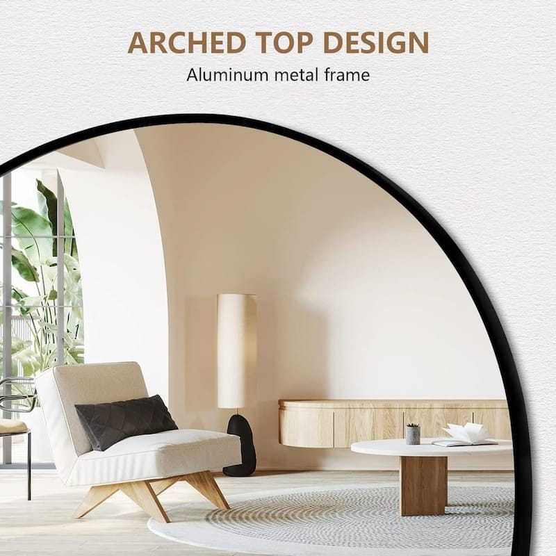 63'' x 20'' Aluminium Alloy Arch Full Length Mirror with Stand