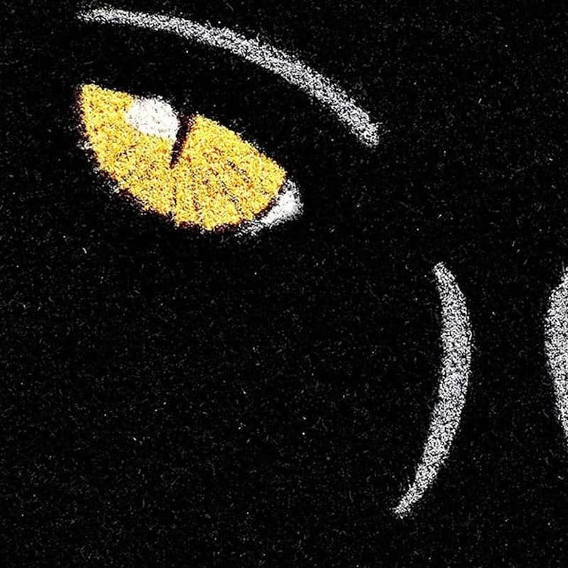 HomeRoots 17" X 29" Black And White Spooky Eyes Halloween Outdoor Coir Door Mat - 17.00' X '29.00