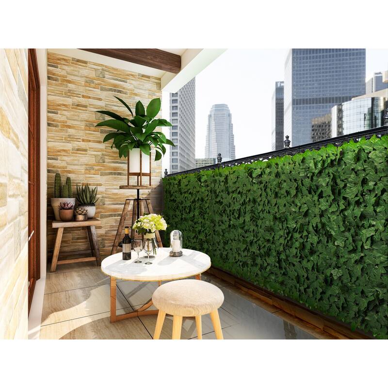 ColourTreeUSA 39" x 138" Artificial Hedges Faux Ivy Leaves Fence Privacy Screen Cover Panels  Decorative Trellis - 39" x 138"