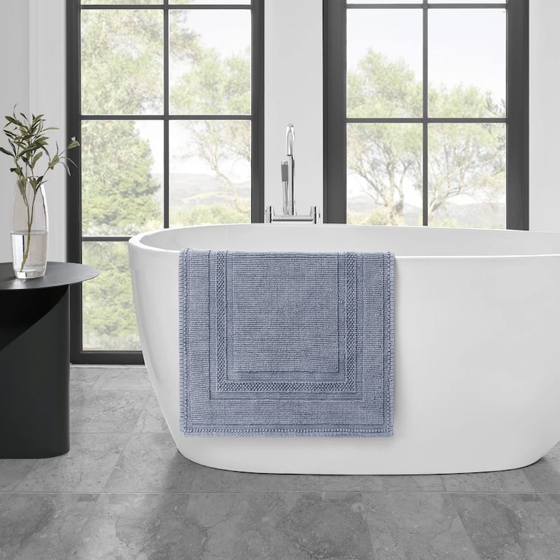Jean Pierre Cotton Stonewash Racetrack 17 x 24 in. Bath Rug