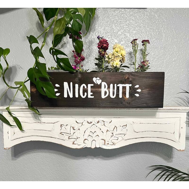 Hello Sweet Cheeks Wood Toilet Paper Holder, Farmhouse