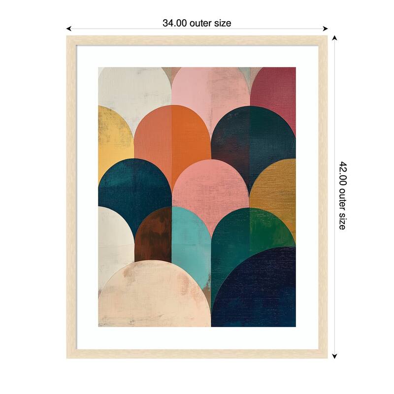 Kate and Laurel Framed Art Minimalist Geometric Abstract Jewel Tone by The Creative Bunch Studio