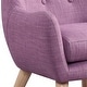 preview thumbnail 4 of 9, 19.5"W Linen Kids Chair with Button Tufted Back and Wooden Legs, for Child's Playroom, Bedroom, Living room