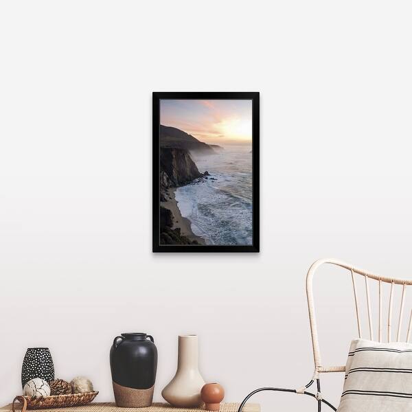 Shop Southwards Along Big Sur Coast To Hurricane Point Black Framed Print On Sale Overstock 30192219