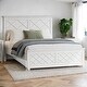 preview thumbnail 2 of 4, Coastal Farmhouse King Size Solid Wood Kids Bed Frame, Rustic Panel Design, No Box Spring Needed, Easy Assembly, Antique White